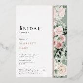 FOLIE Stoffig Roos Goud Sage Modern Vrijgezellenfe Uitnodiging (Voorkant)