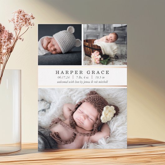 Folie Stripe 3 Aankondiging van geboorte foto's