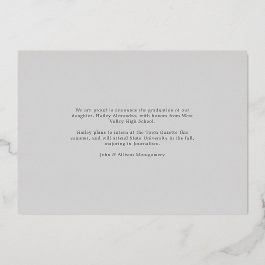 Folie Stripe | Aankondiging foto-Afstuderen (Achterkant)