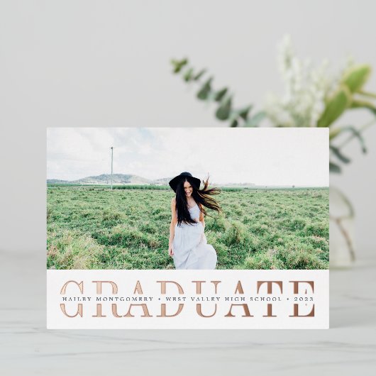 Folie Stripe | Aankondiging foto-Afstuderen (Staand Voorkant)