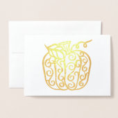 Folie Swirl Pumpkin | Herfst Harvest Folie Kaarten (Voorkant met envelop)