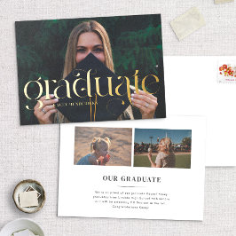 Folie Swirl Serif Foto Afstudeeruitnodiging Uitnodiging