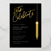 Folie Tassel Afstudeerder Partij Afstuderen Uitnod Feestdagenkaart (Voorkant)