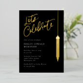 Folie Tassel Afstudeerder Partij Afstuderen Uitnod Feestdagenkaart (Staand Voorkant)