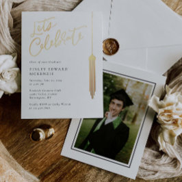 Folie Tassel Afstudeerder Partij Afstuderen Uitnod Feestdagenkaart