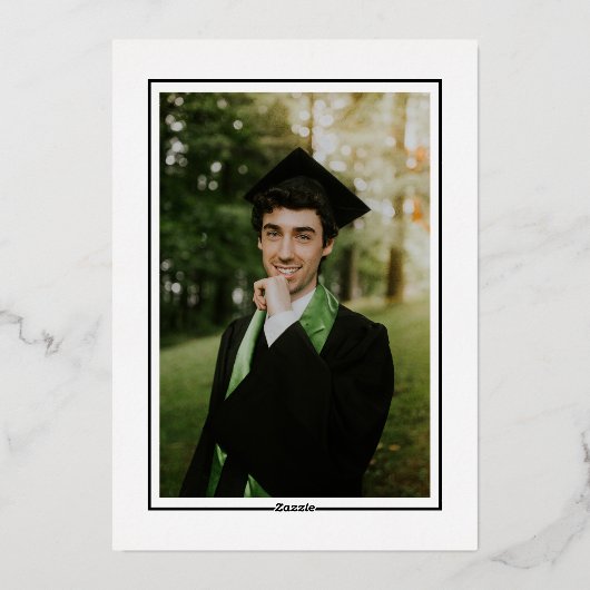 Folie Tassel Afstudeerder Partij Afstuderen Uitnod Folie Feestdagenkaart (Achterkant)