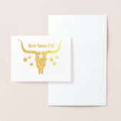 Folie Texas Longhorn Kerst Wenskaart Folie Kaarten (Display)