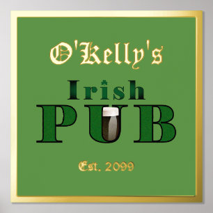 Folie Text Accent Irish Pub Print Poster