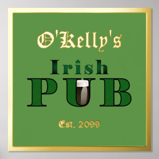 Folie Text Accent Irish Pub Print Poster
