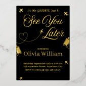 Folie Tot ziens Afscheid Uitnodiging Kaart (Voorkant)