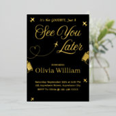 Folie Tot ziens Afscheid Uitnodiging Kaart (Staand Voorkant)