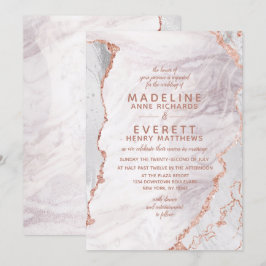 Folie Trendy Wedding White & Roos Gold Agate Marbl Kaart