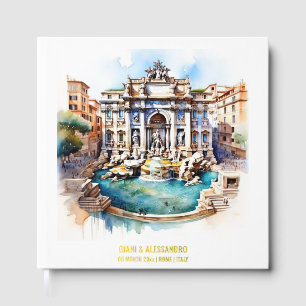 Folie Trevi Fontein Rome Italië waterverf evenemen Gastenboek