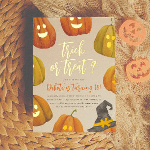 Folie Trick or treat Halloween Birthday Party Uitnodiging