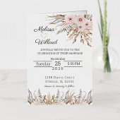 Folie Tropische bruiloft Uitnodiging Kaart (Voorkant)