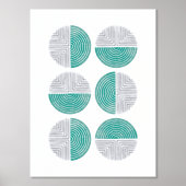 Folie Turquoise Cirkel Geometrische Kunst Print Po (Voorkant)