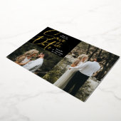 Folie Typografie 2 Foto Save the Date Uitnodiging (Gedraaid)