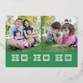 Folie Typografisch Ho Ho Holiday Kaart - Groen (Voorkant)