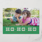 Folie Typografisch Ho Ho Holiday Kaart - Groen (Voorkant)