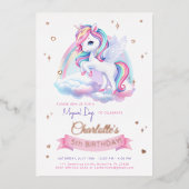 Folie Uitnodiging Eenhoorn verjaardag. (Voorkant)