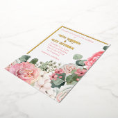 Folie Uitnodiging met waterverf bloemen (Gedraaid)