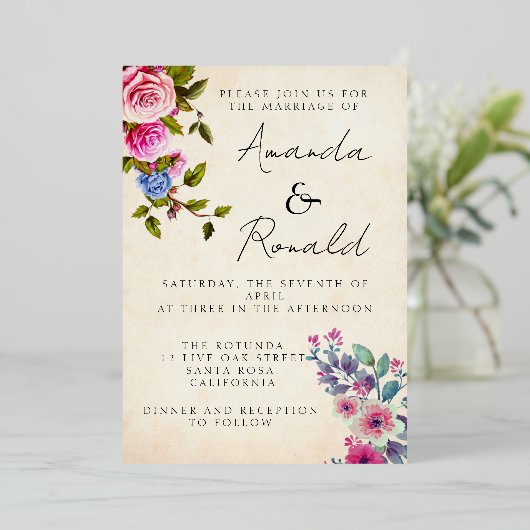 Folie Uitnodigingsbruiloft Folie Uitnodiging (Staand Voorkant)