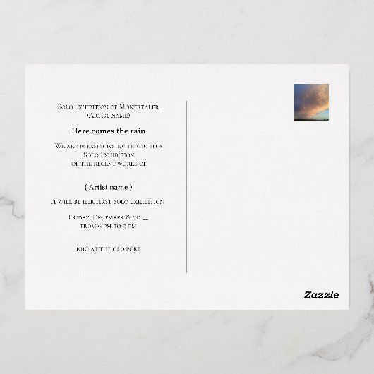 Folie uitnodigingskaart folie uitnodiging briefkaart (Achterkant)