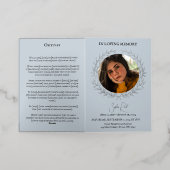 Folie Uitvaartprogramma foto in cirkelkrans Wenskaart (Buiten Laag)