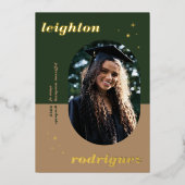 Folie Unieke bekendmaking van het Afstuderen Rond  Uitnodiging (Voorkant)