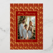 Folie Vakantie Bewerkbare Kerst Kaart Sjabloon Roo (Voorkant)