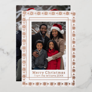 Folie Vakantie Kaart 2 Foto Familie Kerst Roos