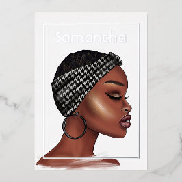 Folie van Black Woman Birthday Party Folie Uitnodiging