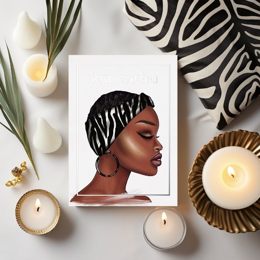 Folie van Black Woman Birthday Party Folie Uitnodiging