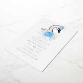 Folie van Blue en Silver Swan Quinceañera Folie Uitnodiging (Gedraaid)