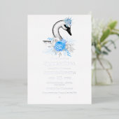 Folie van Blue en Silver Swan Quinceañera Folie Uitnodiging (Staand Voorkant)