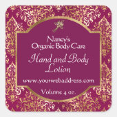 Folie van Bourgogne en gouden dameszeep etiket 2 (Voorkant)