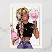 Folie van Champagne Birthday Party Folie Uitnodiging (Voorkant)