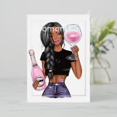 Folie van Champagne Birthday Party Uitnodiging (Staand Voorkant)