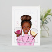 Folie van Champagne Birthday Party Uitnodiging (Staand Voorkant)