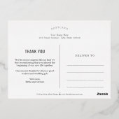 Folie van dankbare liefde Hartelijk dank Briefkaar Folie Feestdagen Briefkaart (Achterkant)