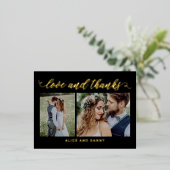 Folie van dankbare liefde Hartelijk dank Briefkaar Folie Feestdagen Briefkaart (Staand Voorkant)