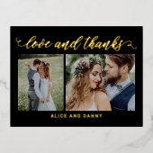 Folie van dankbare liefde Hartelijk dank Briefkaar Folie Feestdagen Briefkaart (Voorkant)