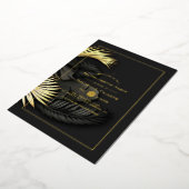 Folie van de Black and Gold Tropical Bachelorette Folie Uitnodiging (Gedraaid)