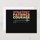 Folie van de encer-epee saber-omheining briefkaart (Voorkant / Achterkant)