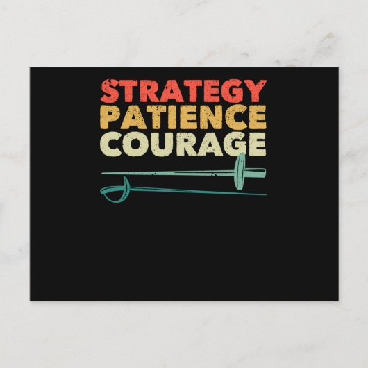 Folie van de encer-epee saber-omheining briefkaart (Voorkant)