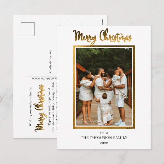 Folie van Elegant en Classy Faux Feestdagenkaart (Voorkant / Achterkant)