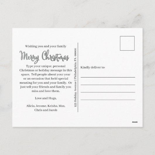 Folie van Elegant en Classy Faux Feestdagenkaart (Achterkant)