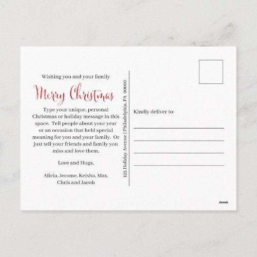 Folie van Elegant en Classy Faux Feestdagenkaart (Achterkant)