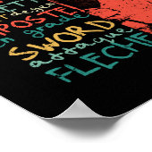 Folie van het fencing terms training fencer team poster (Hoek)