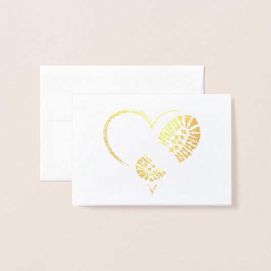 folie van het hartgoud van de stomp kaarten (Voorkant met envelop)